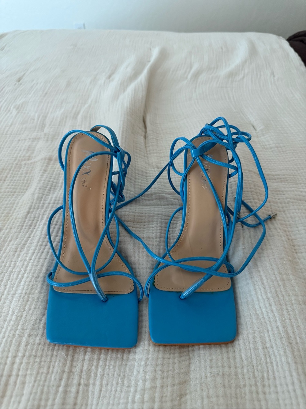 Blue Lace up heels